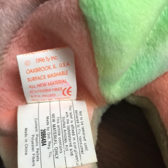 TY Beanie Babies Peace Bear With Numerous Errors - Picture 5 of 9